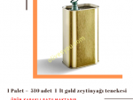 1 Palet 510 Adet 1 L Kapaklı Kulplu Zeytinyağı Tenekesi - Gold 